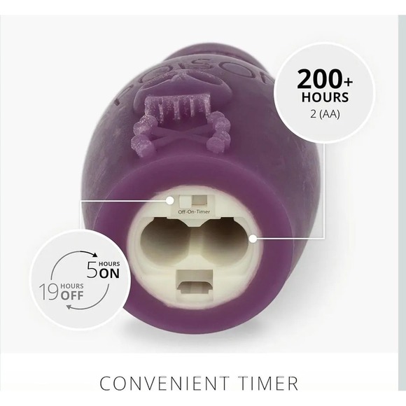 Luminara‎ Chalky Poison Bottle LED Candle Moving Flame Flat Top Flameless